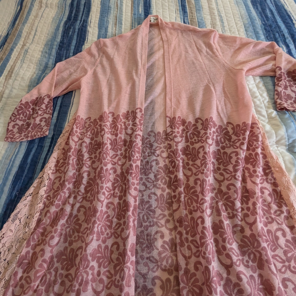 Simply Noelle Blush Knit Kimono/Duster - Picture 3 of 5